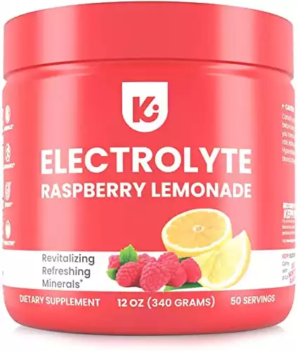 KEPPI Electrolyte Powder - 50 Servings - No Sugar or Carbs - Raspberry Lemonade